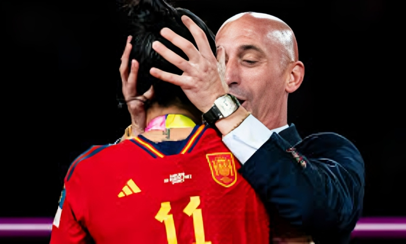 Former Spain football boss in court over infamous kissing of women's player