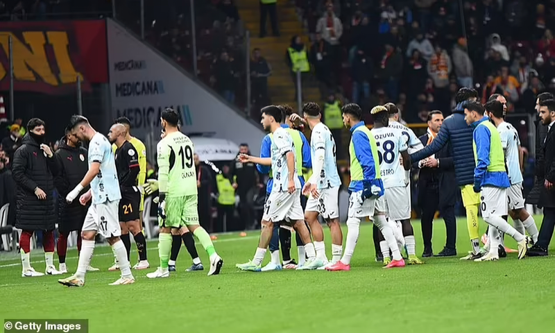 Chaos as team walk away after referee awards controversial penalty