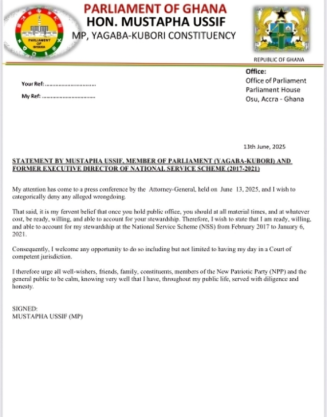 NSS Scandal: Mustapha Ussif refutes allegations in GH¢548 million fraud, ready for court