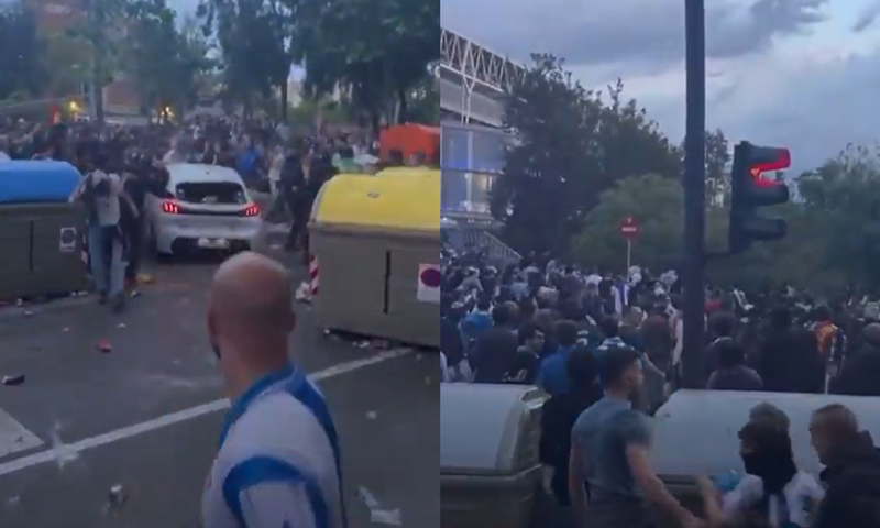 Car crashes into crowd at Espanyol-Barcelona clash, leaves several fans injured (Video)
