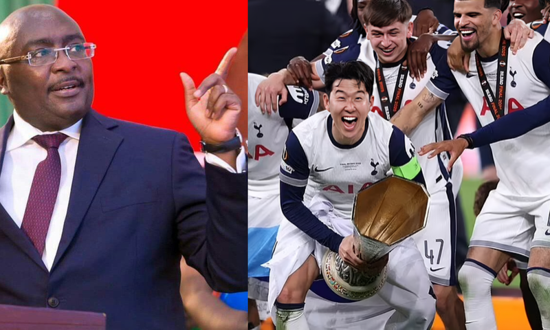 Bawumia celebrates Spurs’ Europa League win over Man United, fans await Nana Addo