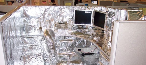 TV sets wrapped in aluminium foil [Robert Kaplinsky]