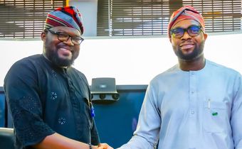 L-R: Dr. Bosun and DBI President/CEO Mr. David Daser and Minister of Communications, Innovation, and Digital Economy.