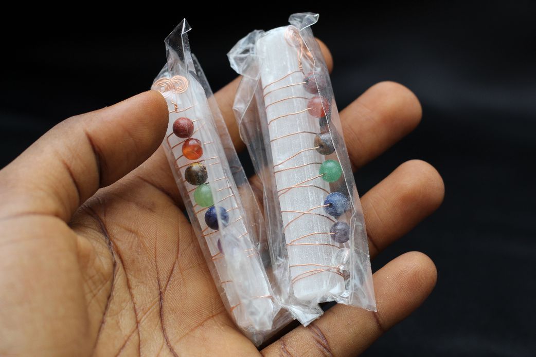 Chakra Selenite Wand