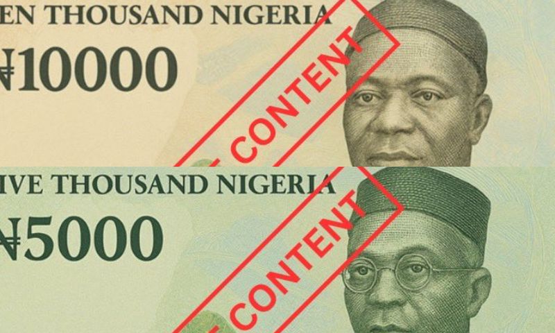 The Central Bank of Nigeria (CBN) has debunked reports that it has introduced ₦5,000 and ₦10,000 banknotes