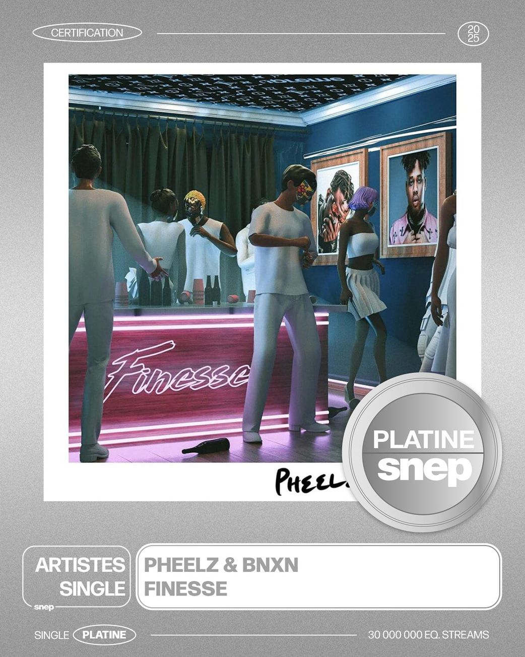 Pheelz's 'Finesse' featuring BNXN certified platinum in France