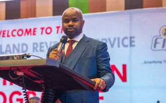 FIRS chairman, Dr Zacch Adedeji, addressing the new staff of the service on Monday, June 2, in Abuja. [FIRS/Facebook]