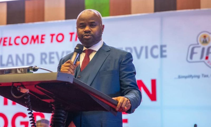 FIRS chairman, Dr Zacch Adedeji, addressing the new staff of the service on Monday, June 2, in Abuja. [FIRS/Facebook]