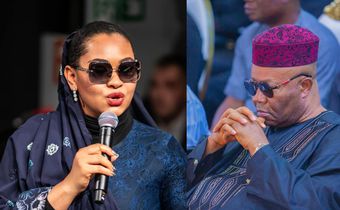 L-R: Senate President Godswill Akpabio and Senator Natasha Akpoti. [Facebook]