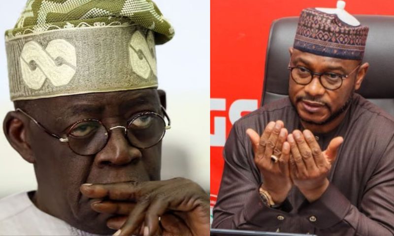 President Bola Tinubu and Zamfara State Governor, Dauda Lawal Dare.