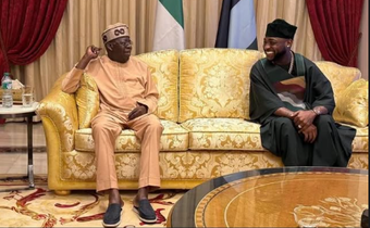 Davido all smiles during visit to Tinubu