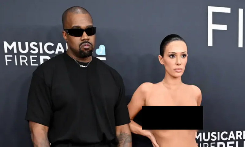 Kanye West and his wife Bianca Censori at the Grammys [Variety]