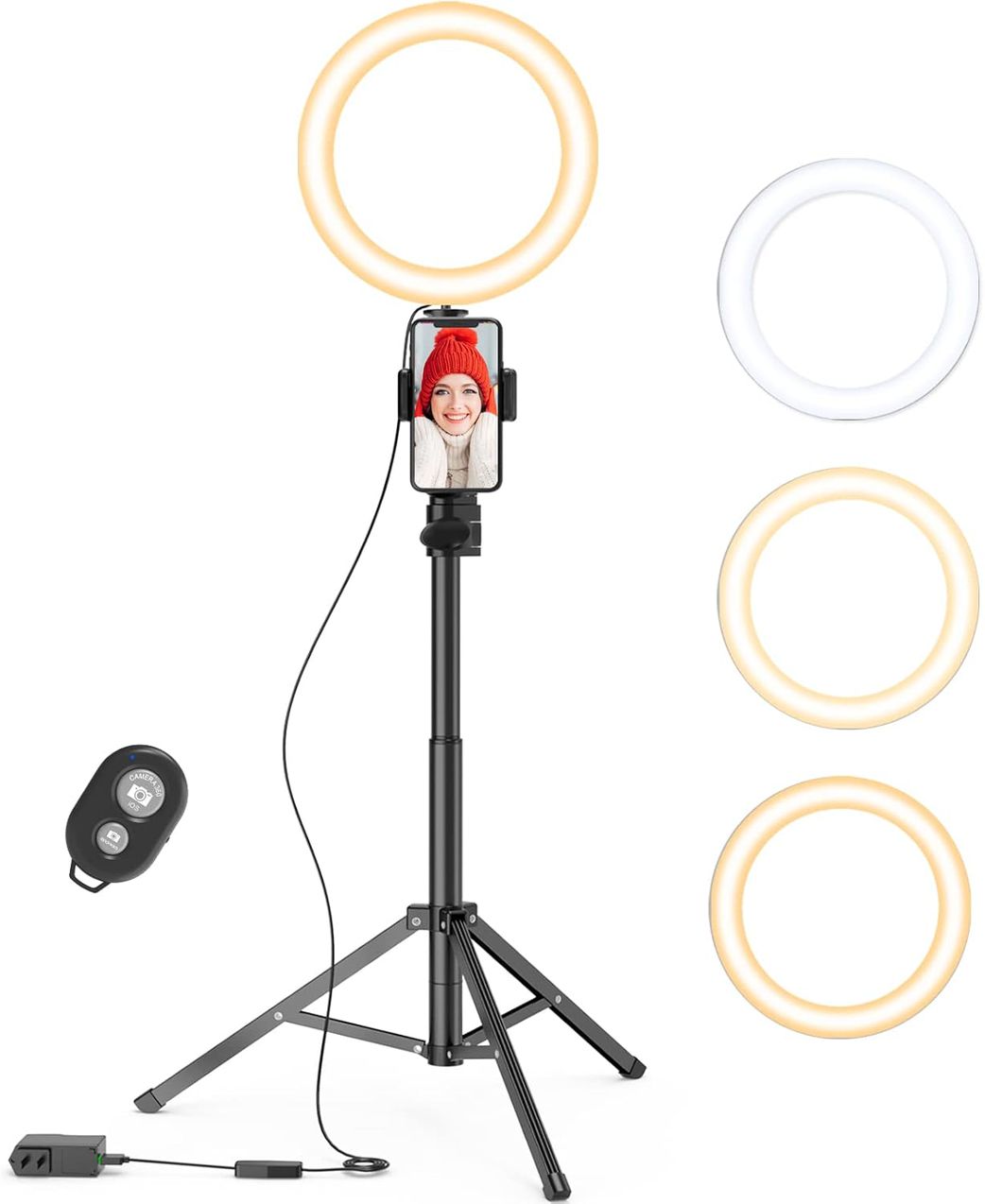 QIAYA Selfie Ring Light with Tripod Stand and Phone Holder