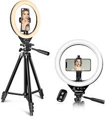UBeesize 10 Selfie Ring Light with Tripod Stand & Cell Phone Holder