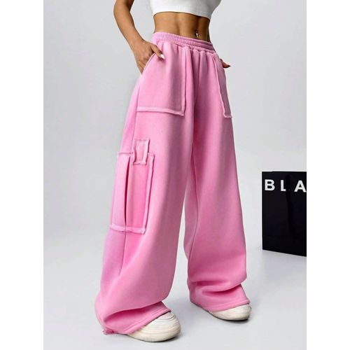 Casual Wide-Leg Drawstring Palazzo Cargo Pant