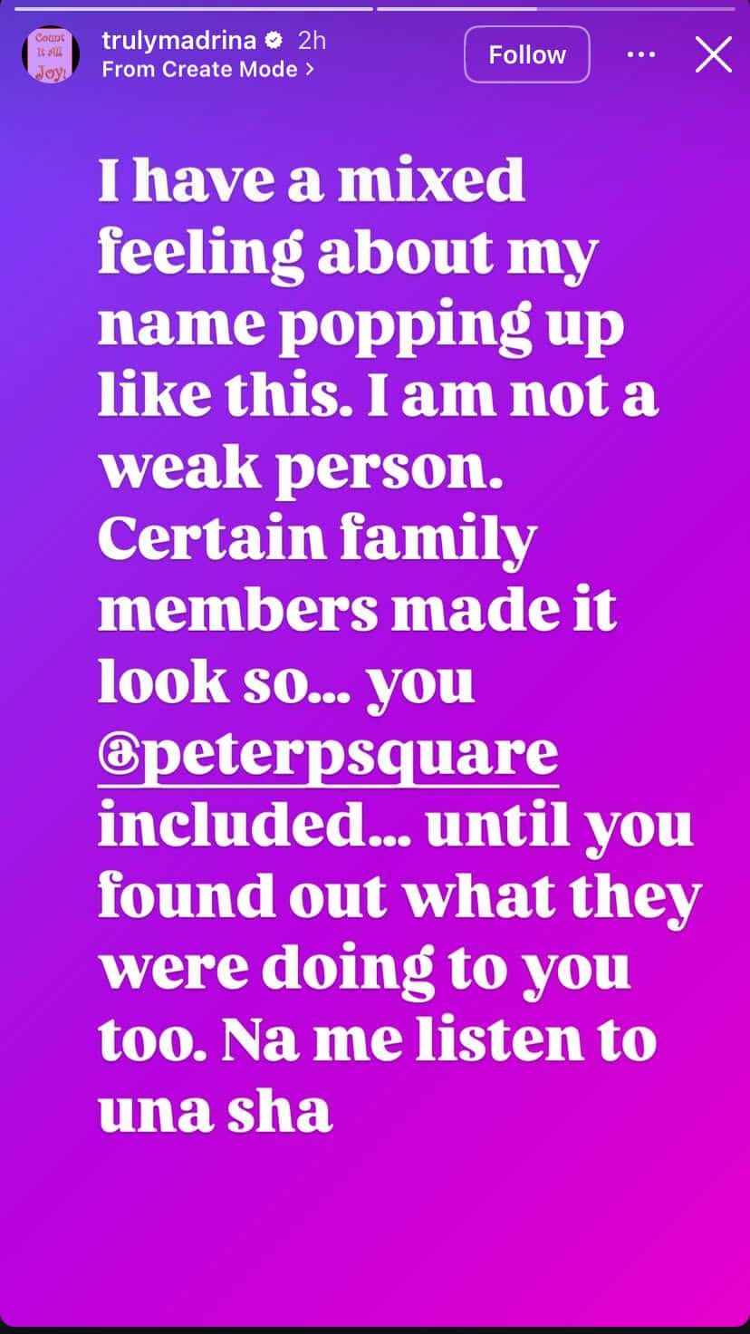 Your family made me look weak  - Cynthia Morgan fires back at Peter Psquare