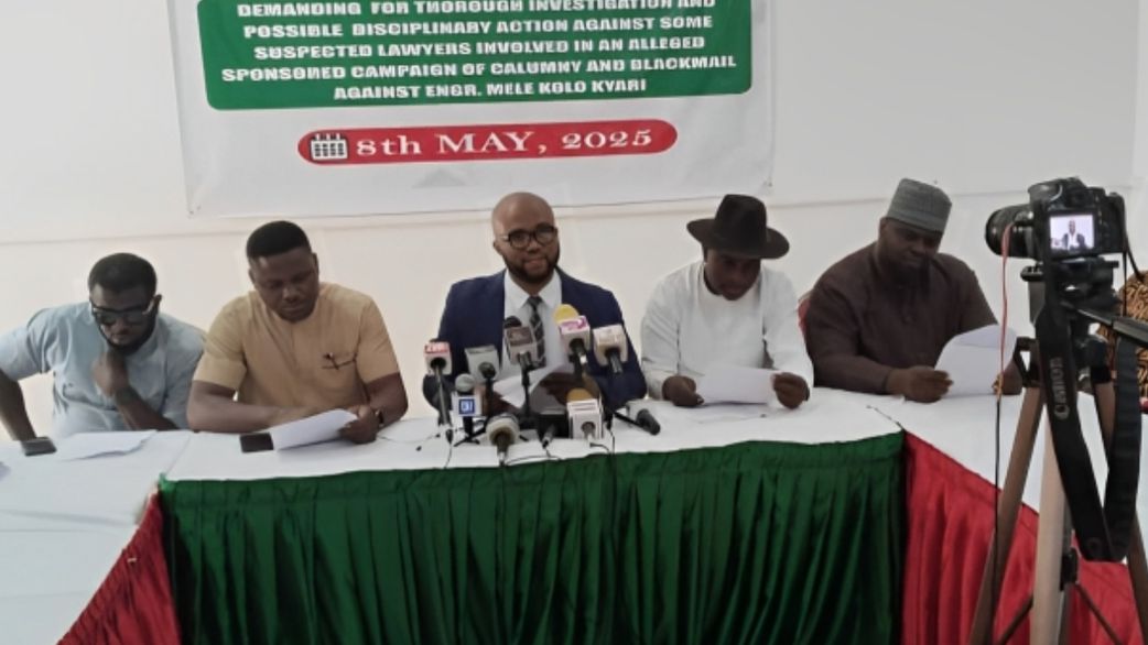 The Unemployed Youth Initiative (EUYI) at a press briefing in Abuja on Thursday, May 8. [Facebook]