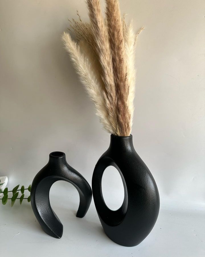 Unglazed ceramic vase set