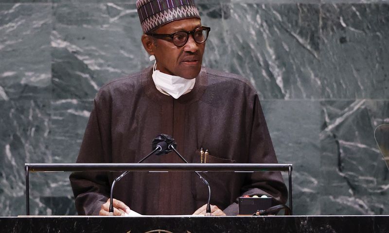 President of Nigeria Muhammadu Buhari addresses the 76th Session of the U.N. General Assembly at U.N. headquarters on September 24, 2021 in New York City. [Getty Images]