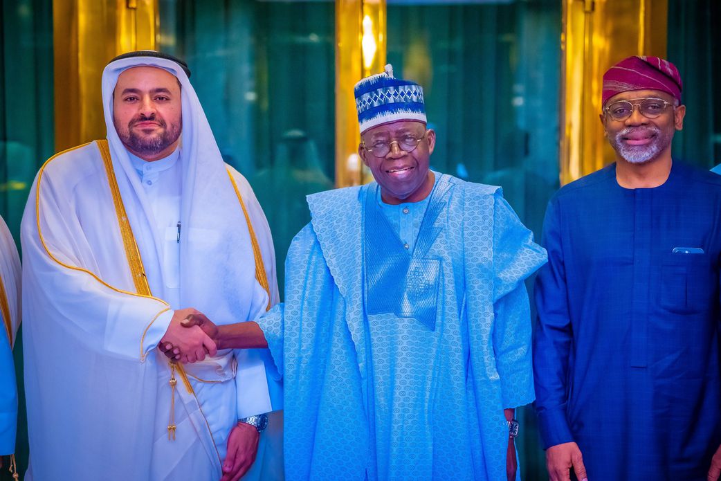 President Bola Tinubu receives Dr Mohammed bin Abdulaziz Al-Khulaifi, a special envoy from the Amir of the State of Qatar, at the State House Abuja on May 9, 2025. Credit: State House