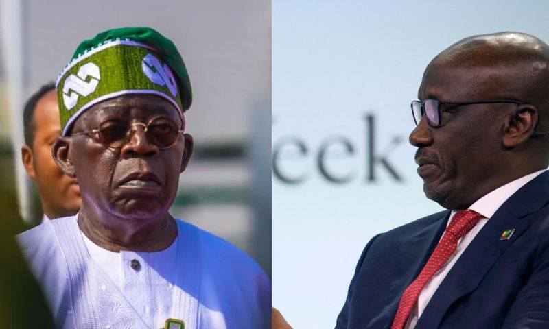 L-R: Nigeria's President Bola Tinubu and Mele Kyari, the Group Chief executive officer of the Nigerian National Petroleum company limited. [Getty Images]
