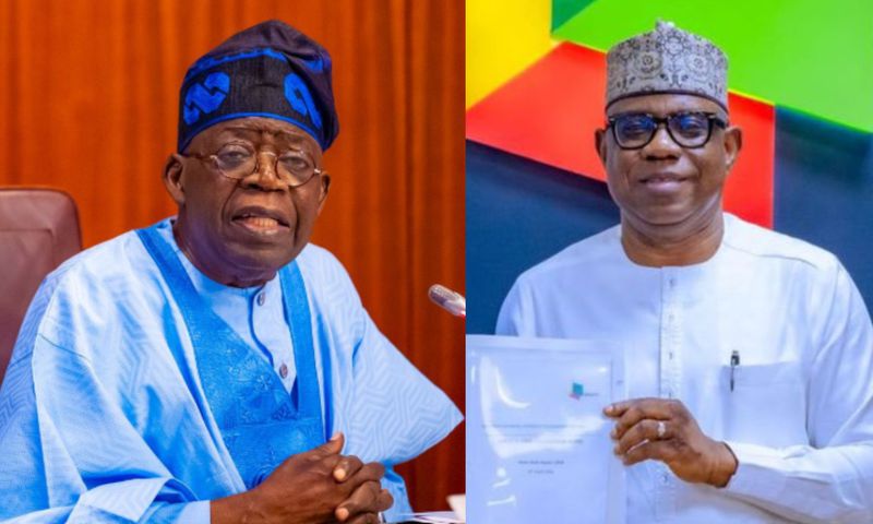 President Bola Tinubu (L) and new NNPCL GCEO, Bashir Bayo Ojulari.