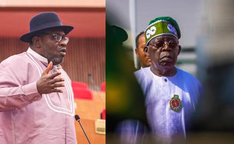 L-R: Senator Seriake Dickson and President  Bola Tinubu. [Facebook]