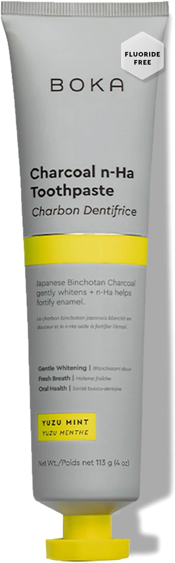Boka Charcoal N-HA ยาสีฟัน (ปราศจากฟลูออไรด์พร้อมนาโนไฮดรอกซีอะพาไทต์)
