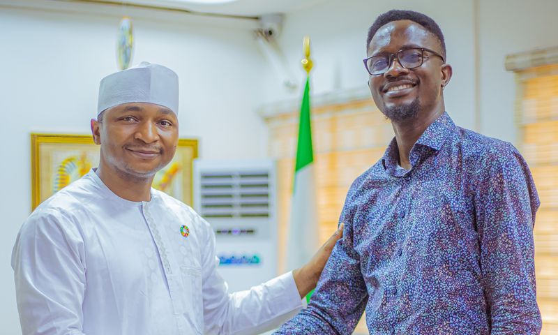 L-R: CEO of Connected Development (CODE), Hamzat Lawal and Kunle Babs. [Facebook]