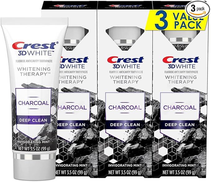 Crest 3D White Whitening Therapy Charcoal ยาสีฟันทำความสะอาดลึก