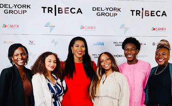 Filmmaker and UN Women Regional Goodwill Ambassador, Stephanie Linus (centre), and other attendees at the Del-York Group & Tribeca partnership event. The collaboration marks a significant step toward advancing creative industry opportunities across Africa