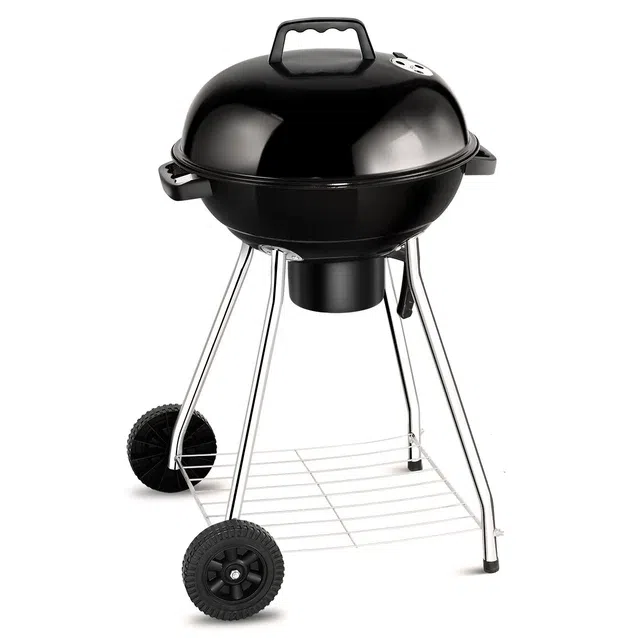 Outdoor Backyard Cooking Kettle Charcoal Grill with Wheels