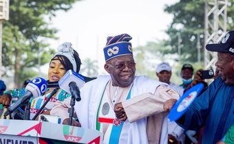 President Bola Tinubu (middle) at a campaign rally in Cross Rivers State.  [Facebook]