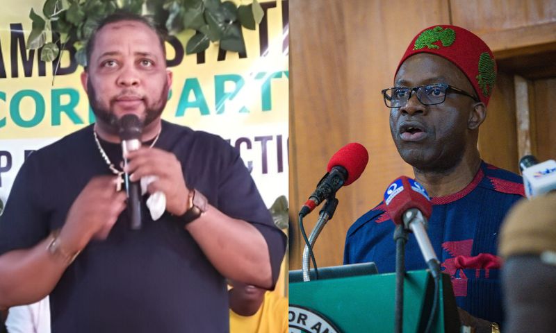 L-R: Accord Party gubernatorial candidate, Sir Chidi C. Onyeeze and Governor Charles Soludo of APGA. [Facebook]