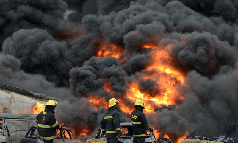 Fire fighters try to put out raging fire on Thursday, July 4 2019. [Getty Images]