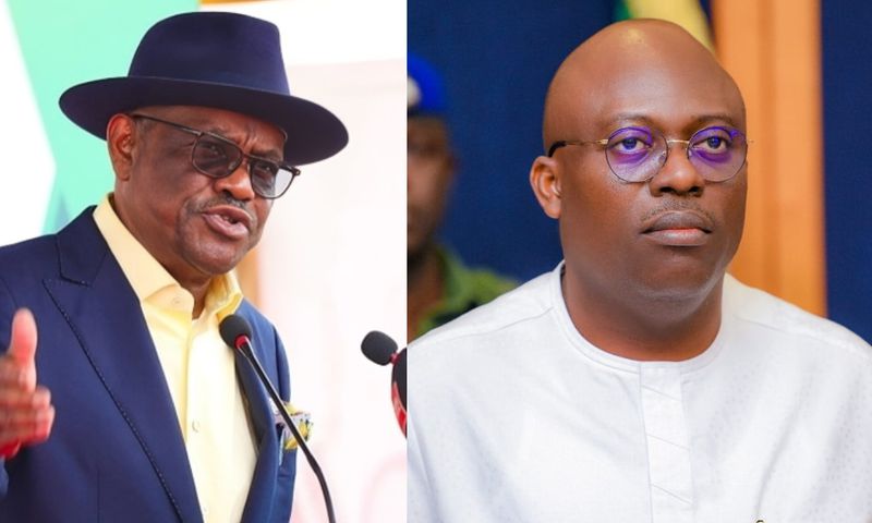 L-R: FCT Minister, Nyesom Wike and Governor Siminalayi Fubara of Rivers State. [Facebook]
