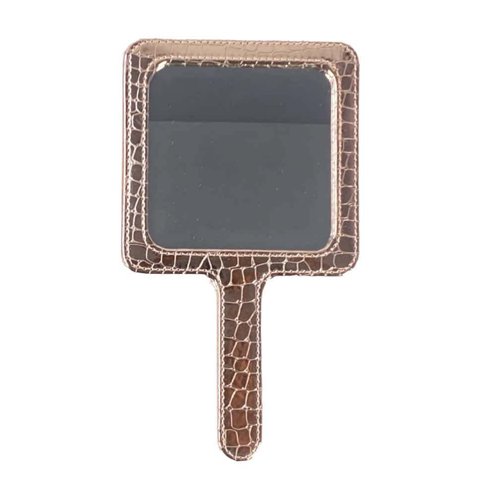 Metallic Croc Pattern Square Mirror