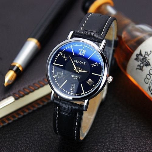 Yazole Top Luxury Brand Leather Strap Watch (YZL313H-B-Black)