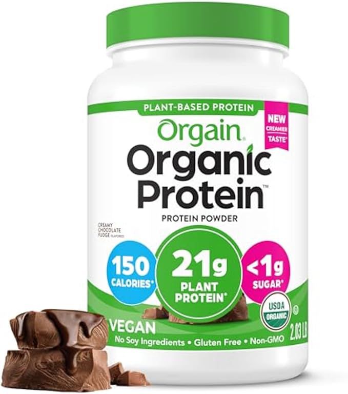 Orgain Organic Plant-Based Protein Powder with 50 Superfoods + Prebiotic | 21g Plant Protein (Creamy Chocolate Fudge)