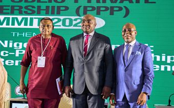 L-M-R: Governor Bassey Otu of Cross River State, ICRC Director General, Dr. Jobson Ewalefoh, and Governor Lucky Aiyedatiwa of Ondo State. [ICRC]