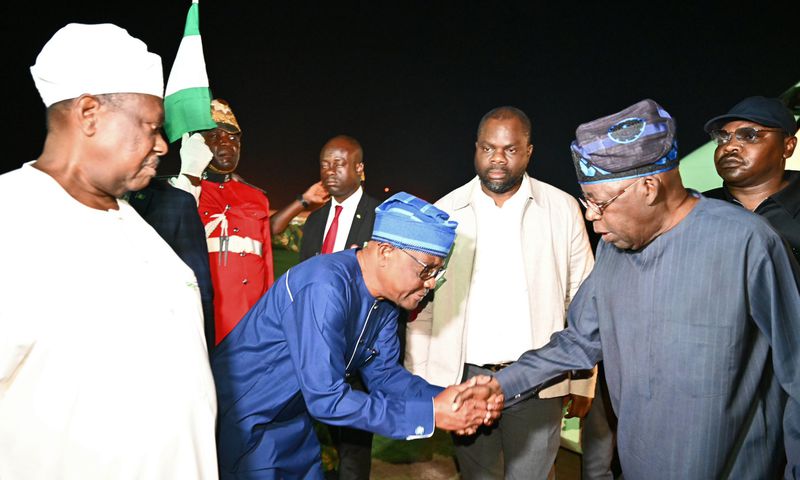 President Bola Tinubu arrived at the Presidential Wing of the Nnamdi Azikiwe International Airport, Abuja on Monday, April 21. [X, formerly Twitter]