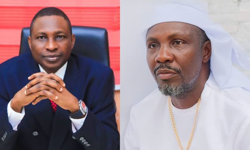 L-R: Chairman of EFCC, Mr Ola Olukoyede and ex-militant, Oweizide Ekpemupolo aka Tompolo. [Facebook]