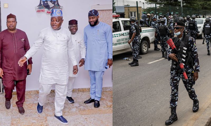 Obasa recently challenged the legality of his impeachment in a press conference and has vowed to reclaim his seat as Speaker. [Facebook/Getty Images]
