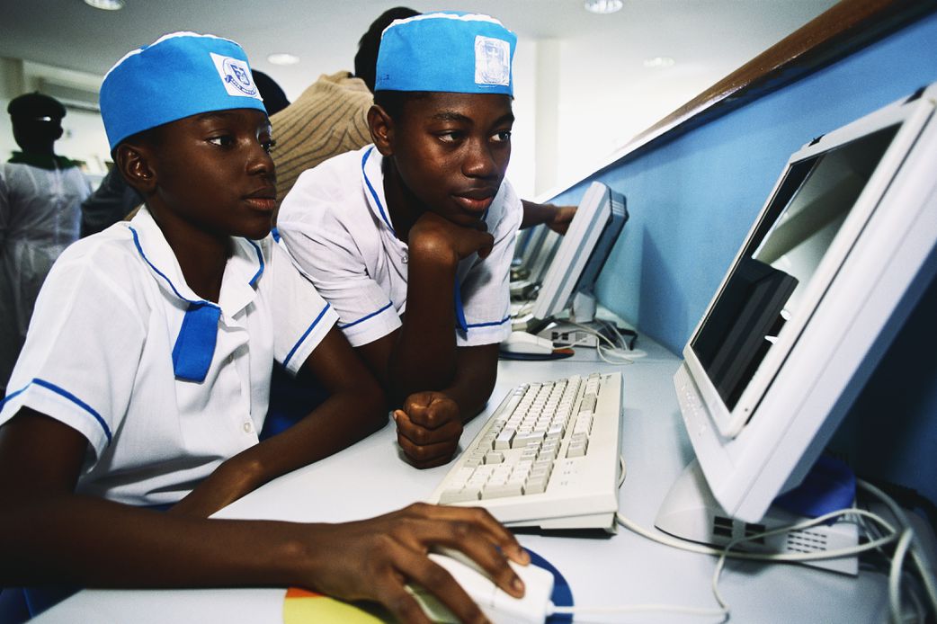Students Working at Computers