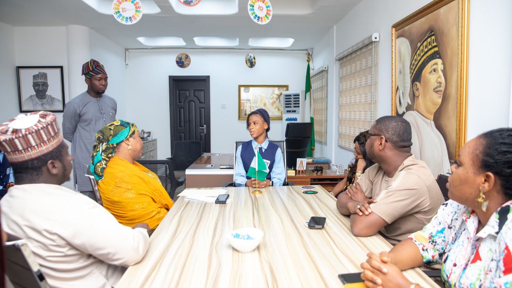 13-year-old Esther Chinemerem Ezeifeka addressing the management team of CODE. [X, formerly Twitter]