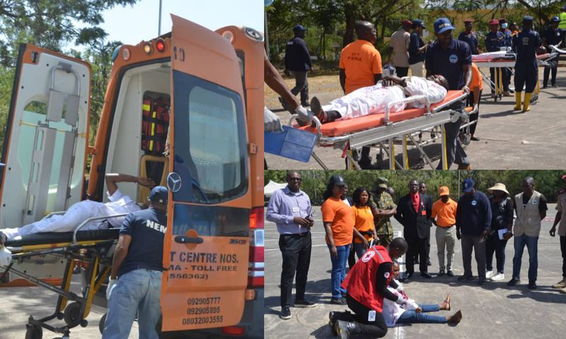 Operatives NEMA, FCT FEMA and Red Cross during the counter-terrorism drill. [Facebook]