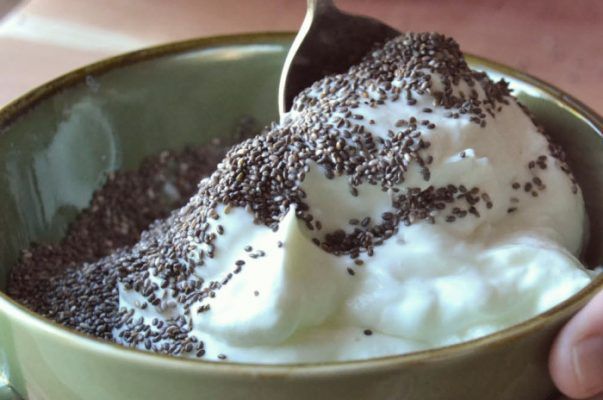Mix chia seed into yoghurt [KingofSleep]