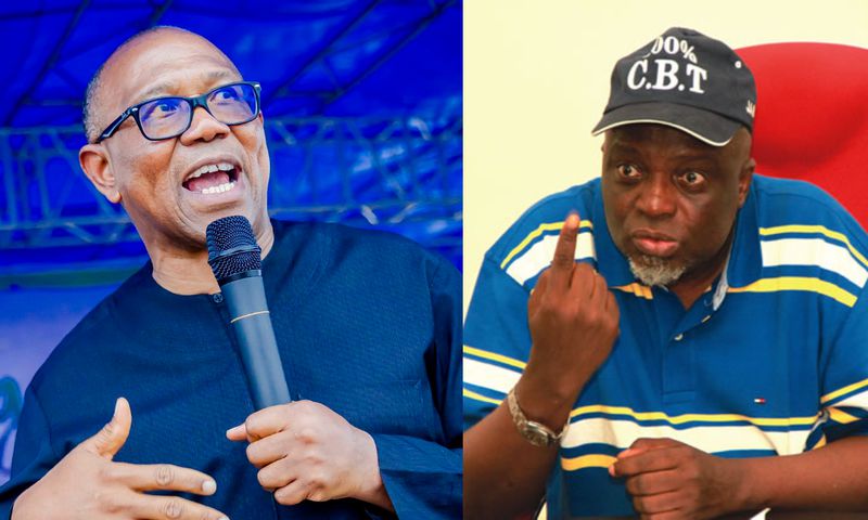 L:R: Peter Obi and JAMB registrar, Prof Ishaq Oloyede. [Facebook/Getty Images]