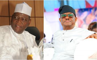 L-R: Former Jigawa State Governor Sule Lamido and FCT Minister Nyesom Wike. [X, formerly Twitter]