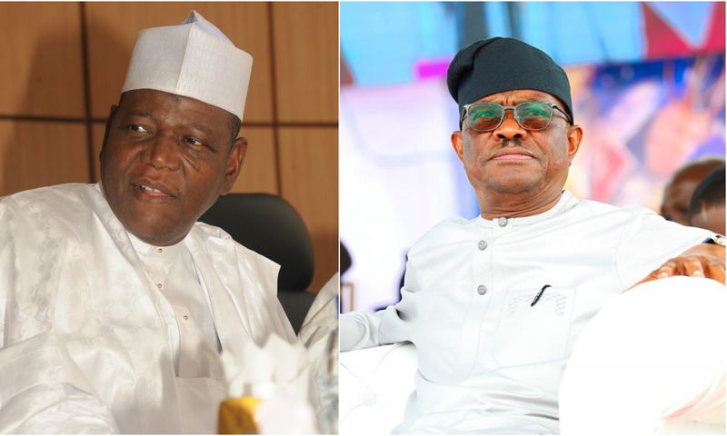 L-R: Former Jigawa State Governor Sule Lamido and FCT Minister Nyesom Wike. [X, formerly Twitter]